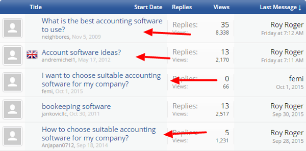 Forum Accounting Software Questions