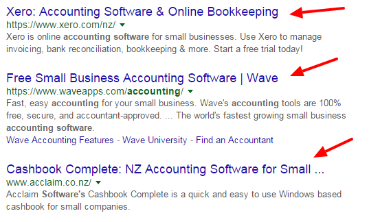Google Search - Accounting Software Search Results