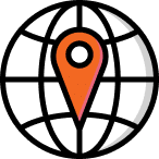 An eye symbol inside a circle represents media services.