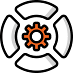 A target icon represents SEO and SEM services.